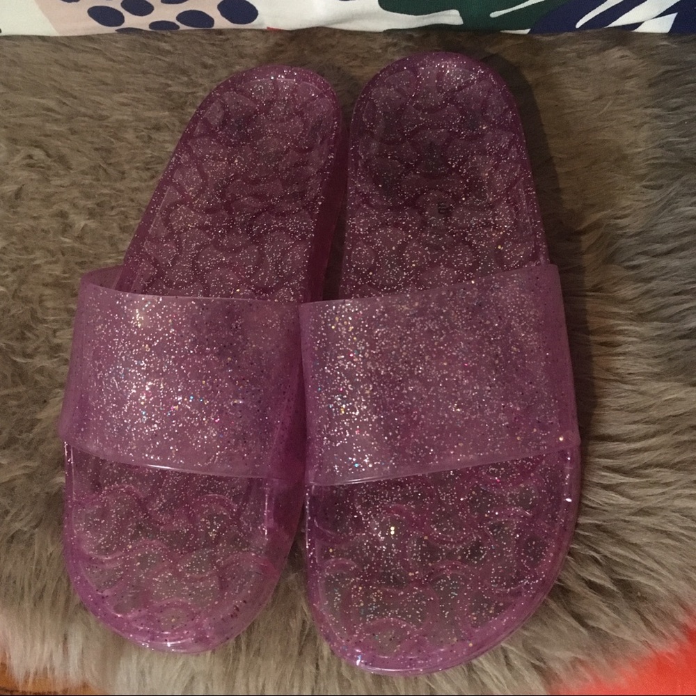 Cool pink glitter jelly pool slides**3/$20**